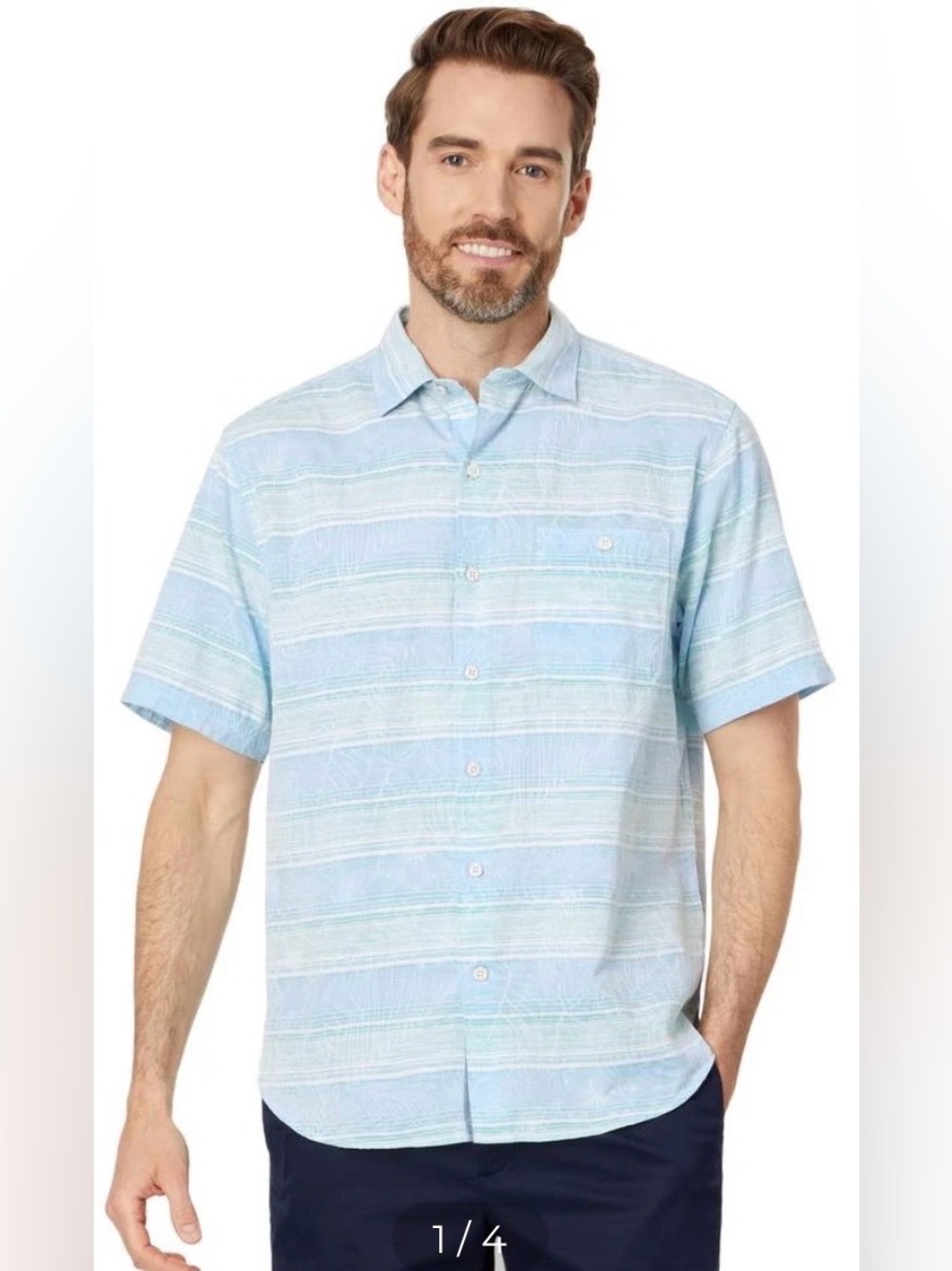 Tommy Bahama Sardinia Stripe Cotton Button Up Shirt Tropical Hawaiian NWT XL - Picture 5 of 10